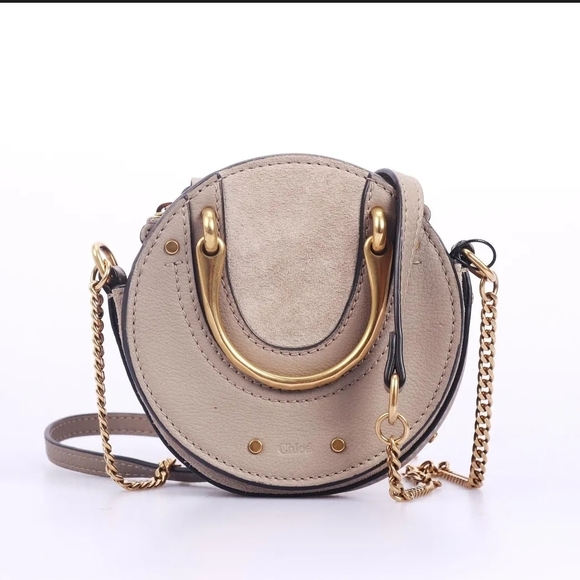 Chloe Handbags - Chloe Taupe Suede and Leather Crossbody Bag